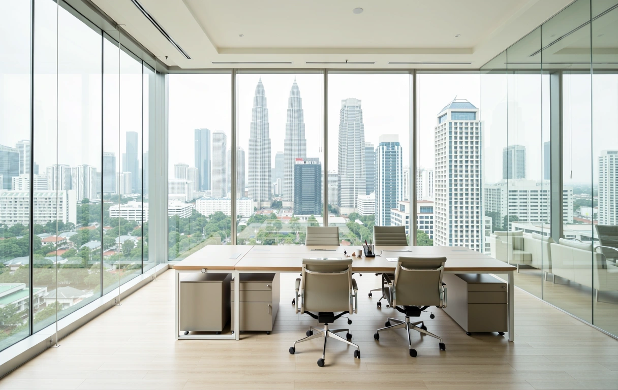 Pejabat korporat moden di Kuala Lumpur